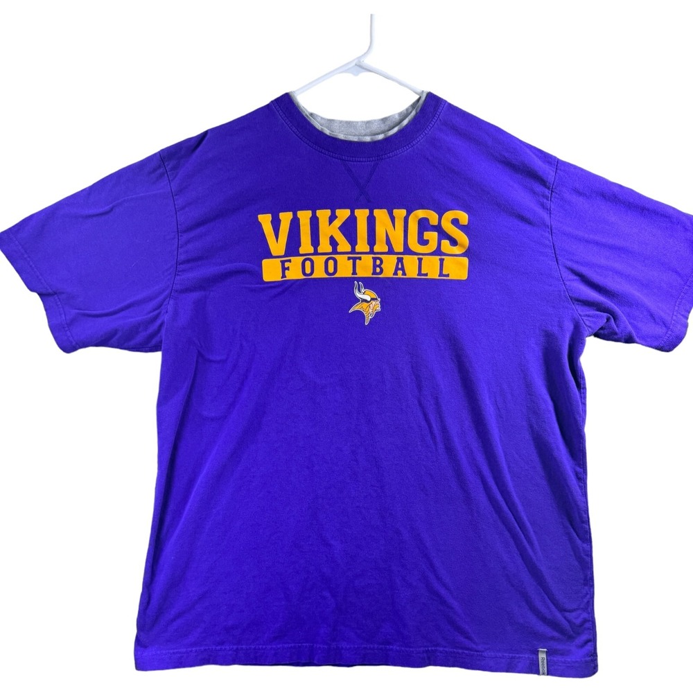 Reebok Minnesota Vikings Long Sleeve T-shirt Size 2XL Purple with Gray Sleeves